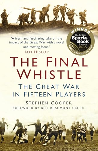 Book cover: soldiers above, rugby players below, titled “The Final Whistle.”