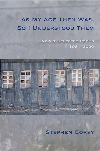 Poetry book cover with a gray, textured background and windows.