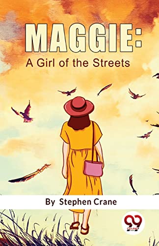 Book cover: woman with hat, birds flying, orange and blue sky.