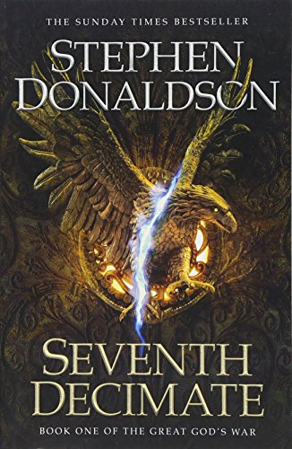 Book cover: dark fantasy art of a golden eagle with glowing eyes.