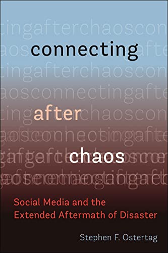 Book cover with repeating text, title “Connecting After Chaos,” and author name.