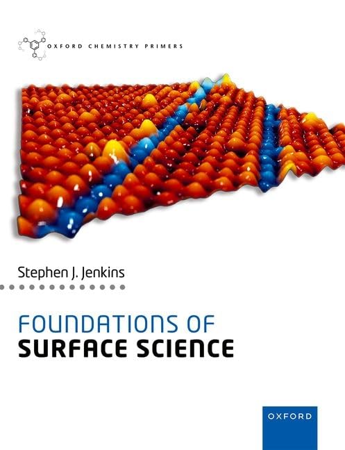 Book cover: "Foundations of Surface Science" with colorful, textured surface image.