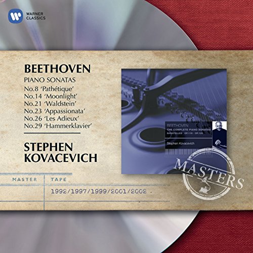 CD cover showing Beethoven piano sonatas list, Stephen Kovacevich's name, and a piano image.
