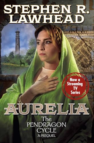 Book cover: woman in green veil, tower in background, title "Aurelia".