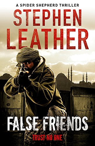 Book cover: man with gun, mosque in background, title “False Friends”.
