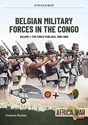 Book cover depicting Congolese soldiers and a biplane, 1885-1960.