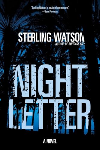 Book cover for “Night Letter” by Sterling Watson, dark blue and black.