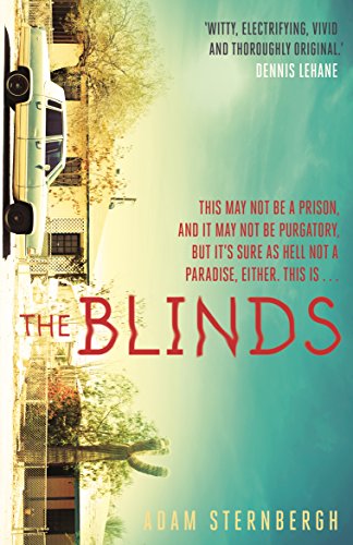 Book cover for “The Blinds” with a car, desert, and red text.