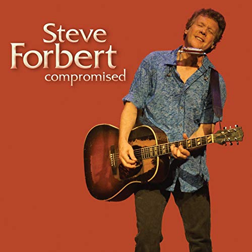 Steve Forbert album cover: musician with guitar and harmonica, red background.