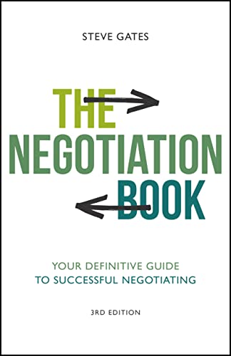 Book cover for The Negotiation Book by Steve Gates with arrows between the words.