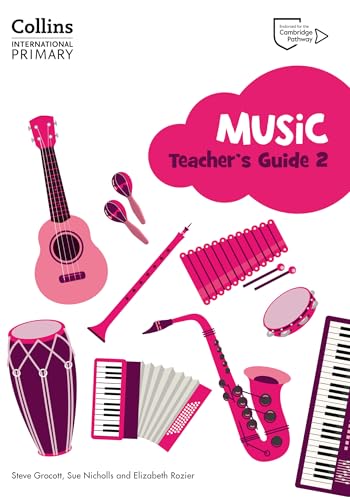 Cambridge Primary Music Teacher's Guide Stage 2 cover with musical instruments.