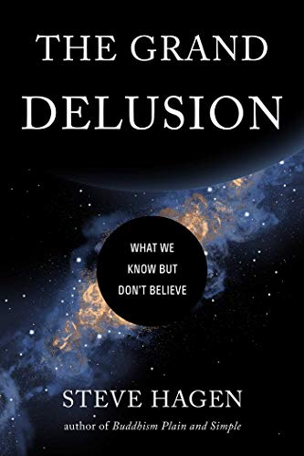 Book cover: "The Grand Delusion" with Earth and space imagery.