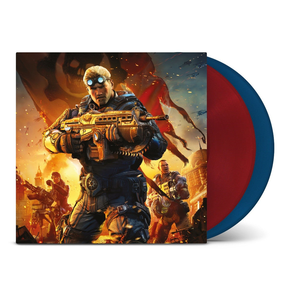 “Gears of War: Judgment” vinyl record with cover art of soldiers in battle.
