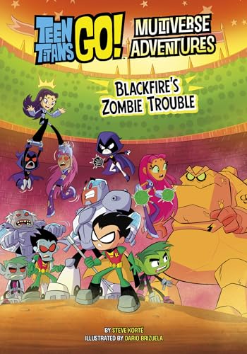 Teen Titans Go! book cover featuring superheroes and zombies.