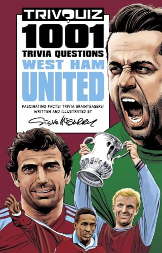 Book cover: “Trivquiz West Ham United” with illustrated footballers and trophy.