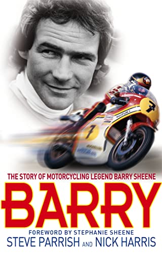 Book cover featuring motorcycle racer Barry Sheene and his racing bike.