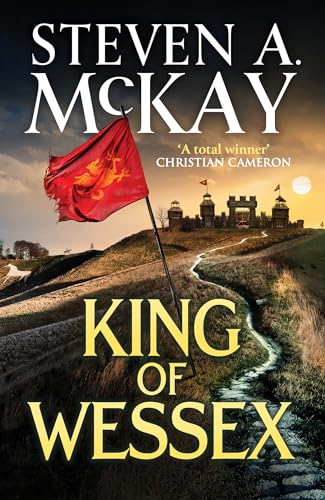 Book cover: medieval castle landscape with a red flag and title text.