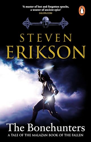 Book cover: “The Bonehunters” by Steven Erikson, with a hooded figure.