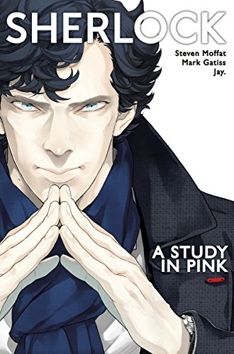 Illustrated cover of “Sherlock: A Study in Pink” featuring a stylized portrait.