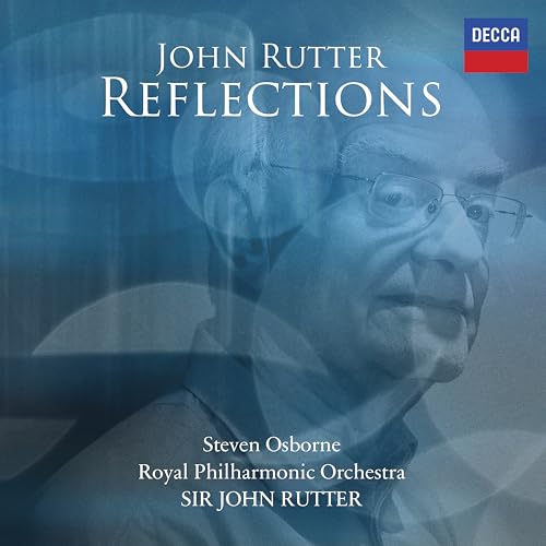 CD cover featuring portrait of John Rutter with blue and white tones.