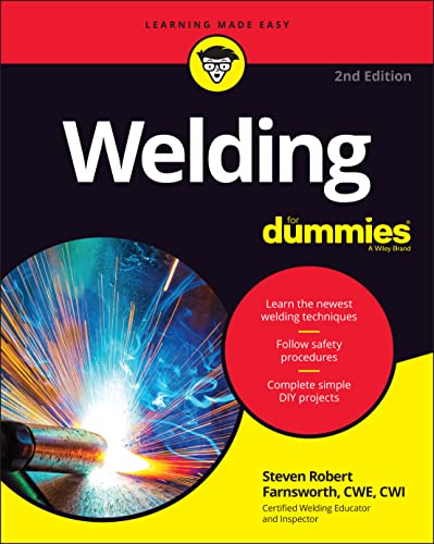 The book cover for Welding For Dummies features a bright welding spark image.