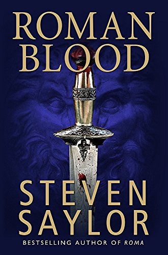 Book cover featuring a blood-stained dagger against a dark blue Roman statue background.