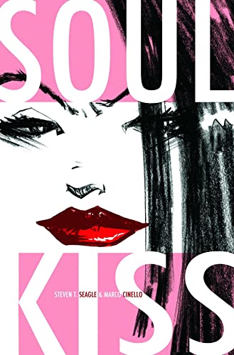 Comic book cover: close-up of a woman’s face with bold red lips.