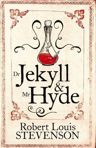 Book cover for “Dr Jekyll and Mr Hyde” with a red potion illustration.