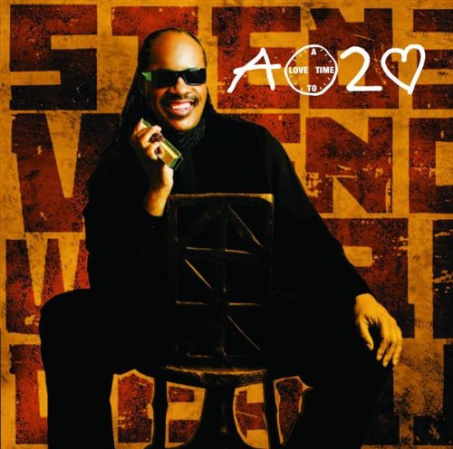 Stevie Wonder album cover, “A Time 2 Love”, with textured background.