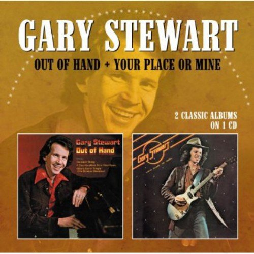 "CD cover with Gary Stewart's image and two album covers on a brown background."