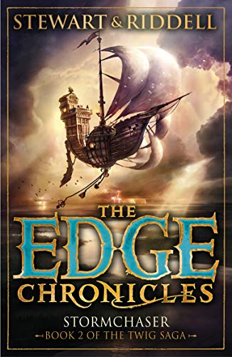 Book cover: airship sailing through stormy skies, fantasy illustration.