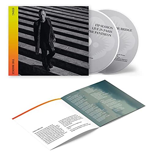 Sting The Bridge CD album cover, two discs, and an open booklet with text.