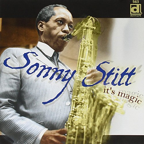 Sonny Stitt playing saxophone, album cover for “It’s Magic” CD.