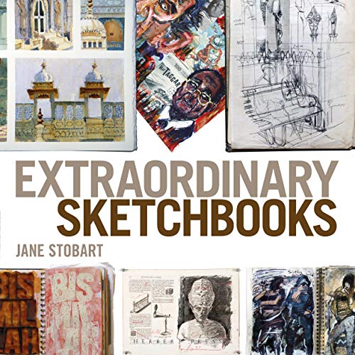 Book cover displaying diverse sketchbook pages with architectural and portrait drawings.