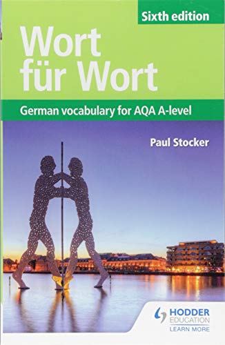 Wort für Wort" German vocabulary textbook, sixth edition, with sculpture image.