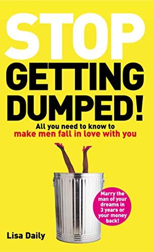 Yellow book cover with large black text and legs in a trashcan.