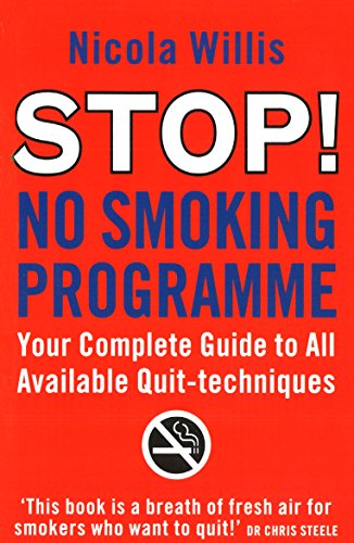 Red book cover with bold white and blue text: "STOP! NO SMOKING PROGRAMME".