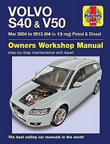 Haynes workshop manual for Volvo S40 and V50 cars from 2004 to 2013.