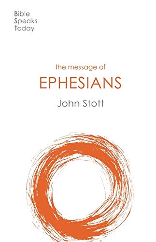 Book cover with orange circle design and title "The Message of Ephesians".