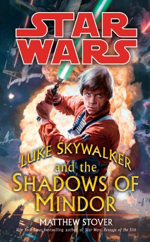 Book cover featuring Luke Skywalker with a lightsaber amidst space battle.