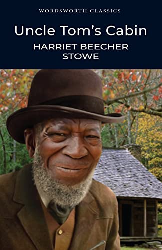 Book cover for Uncle Tom's Cabin featuring an older man in a hat.