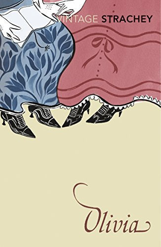 Book cover illustration showing two women in vintage dresses and boots, titled Olivia.