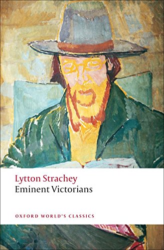 Book cover: portrait of a man in a hat, “Eminent Victorians” title.