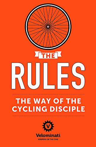 Book cover with a bicycle wheel, the title The Rules, and orange background.