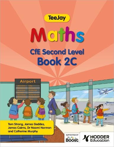 Textbook cover with children at an airport departure board scene.