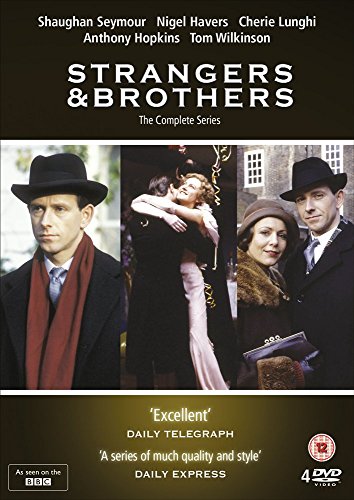 Strangers & Brothers" DVD cover featuring three period drama scenes and actors.