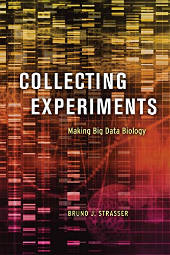 Book cover: “Collecting Experiments” with DNA sequencing data background.
