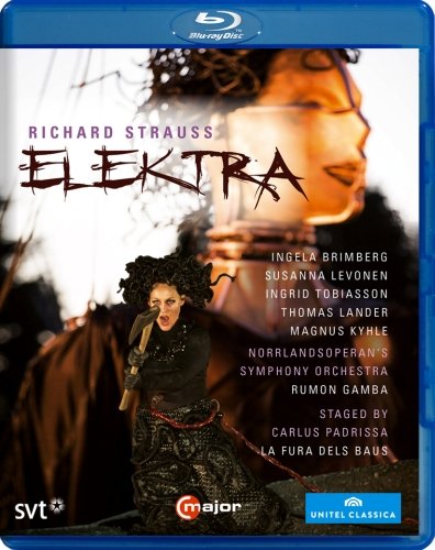 "Blu-ray case cover with 'Elektra' title, featuring a woman's face and a screaming figure."