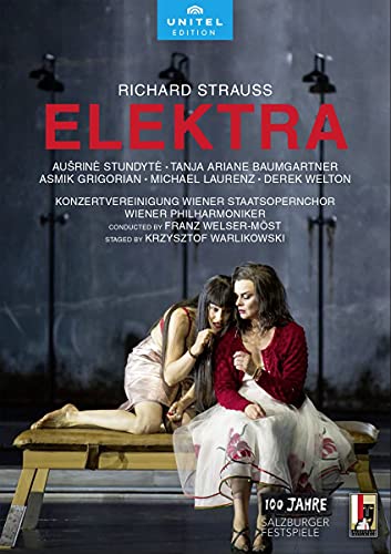 DVD cover for Strauss’ *Elektra* opera featuring two women in gowns.