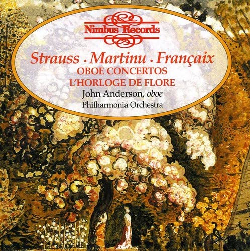 CD cover with floral painting, "Oboe Concertos" text, and Nimbus Records logo.